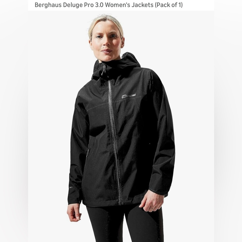 Berghaus Deluge Pro Women's Black Waterproof Hooded Jacket *NEW* w/out tags!